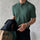 GIMCHEON Knitted Polo Shirt – Men’s 100% Cotton Ribbed Short Sleeve Polo with Button Closure