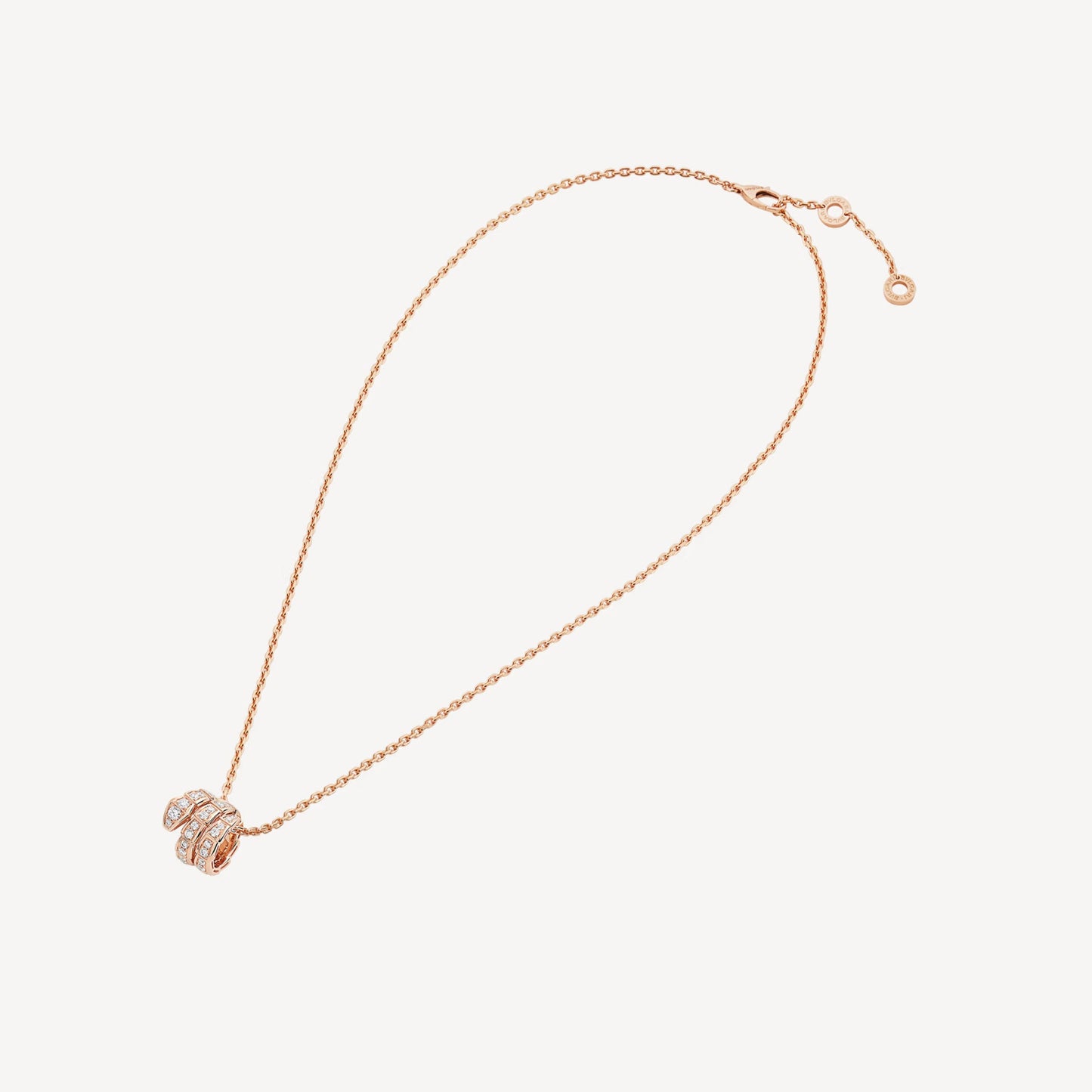 Clytia Love Serpenti Necklace,925 Silver,18k Rose Gold Plated,Cubic Zircon Paved