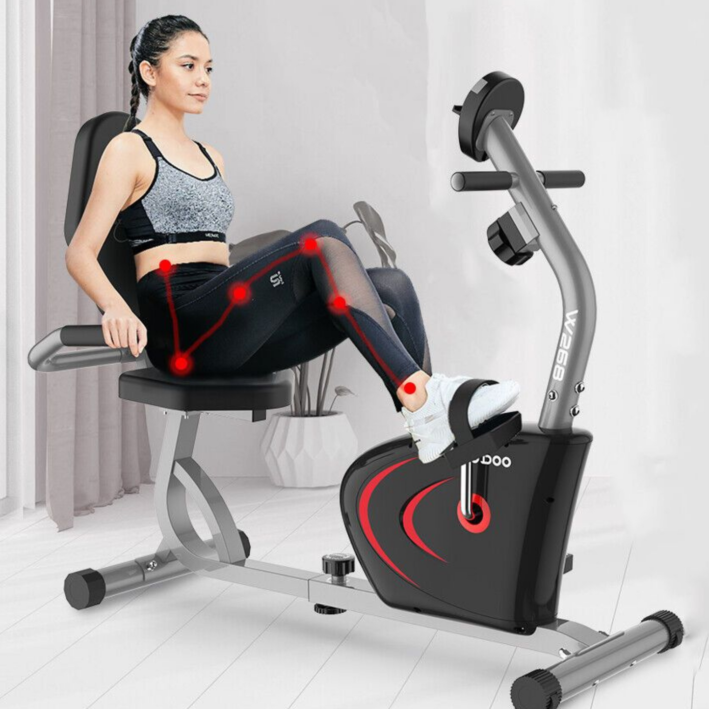 Exclusive Indoor Electric Home Gym Stationary Recumbent Exercise Fitness Bike