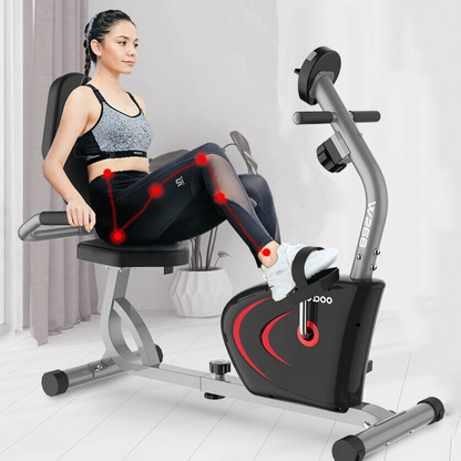 Indoor Recumbent Exercise Bike – Electric Home Gym Fitness Stationary Cycle