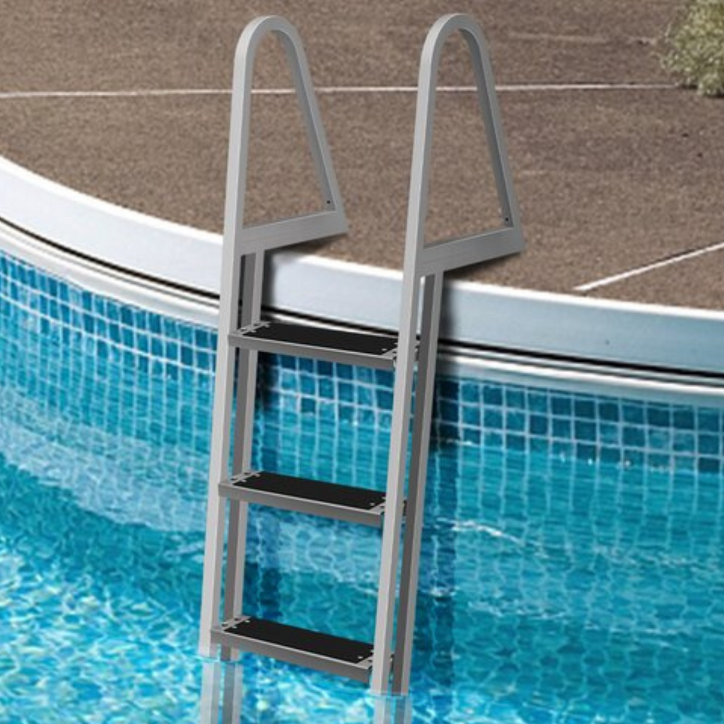 3 Step Heavy Duty Aluminum In Ground Pool Boat Deck Ladder Steps