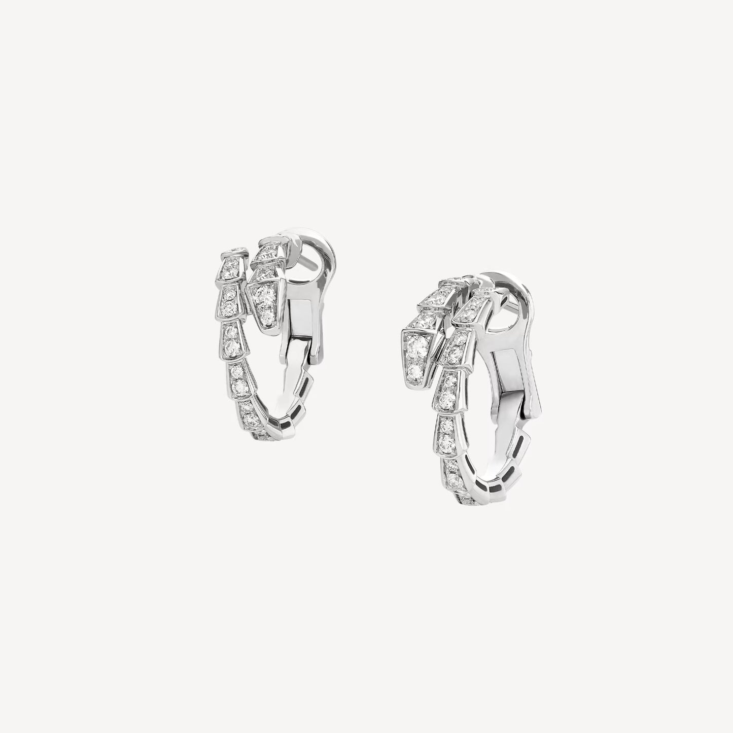 Clytia Love Serpenti Earring,925 Silver,18k White Gold Plated,Cubic Zircon Paved