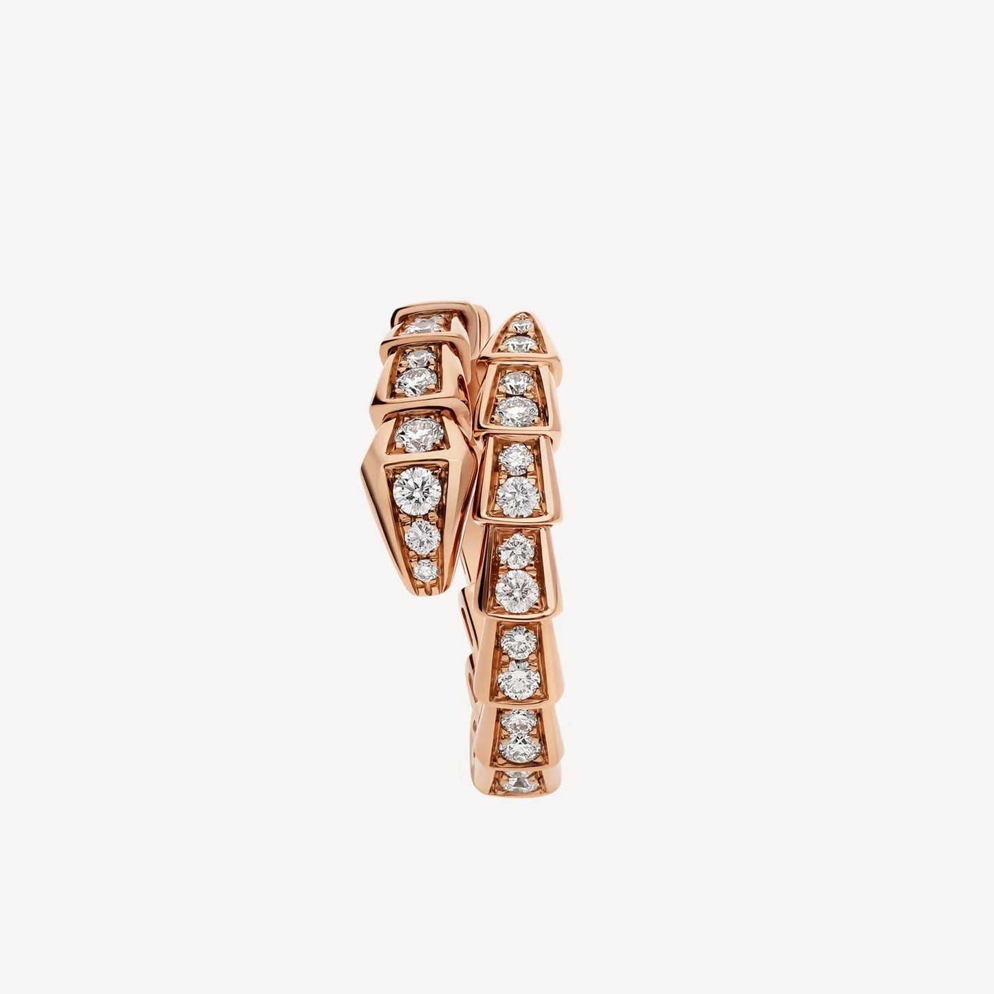 Clytia Love Serpenti Ring,18k Rose Gold Plated,Cubic Zircon Paved