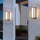 Aplique de pared contemporáneo negro rectangular con sensor de movimiento LED impermeable