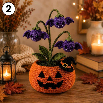 Crochet Halloween Pumpkin Flower Décor – Ventayo