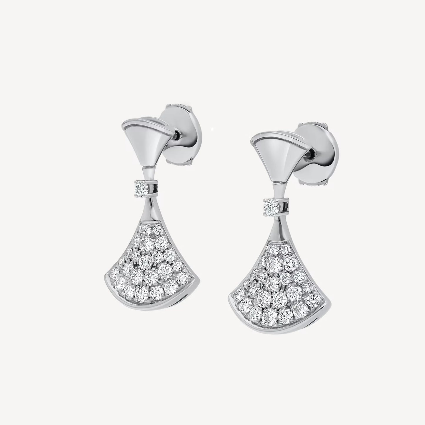 Clytia Love Divas'Dream Earring,925 Silver,18k White Gold Plated,Cubic Zircon Paved