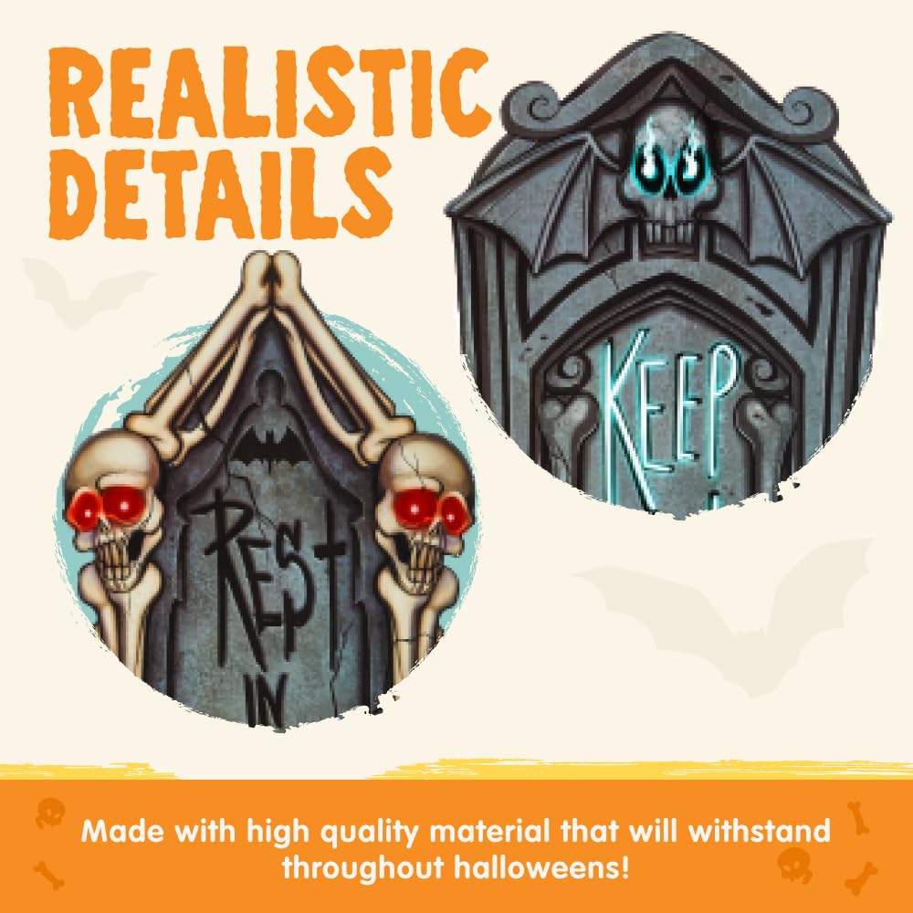 16" 9 Pcs Halloween Tombstones Decorations – Ventayo