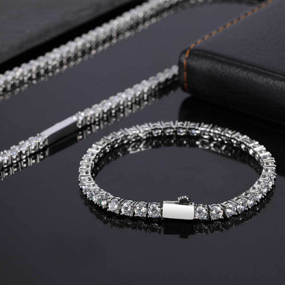 Round Cut Tennis Bracelet in  White Gold - 3mm