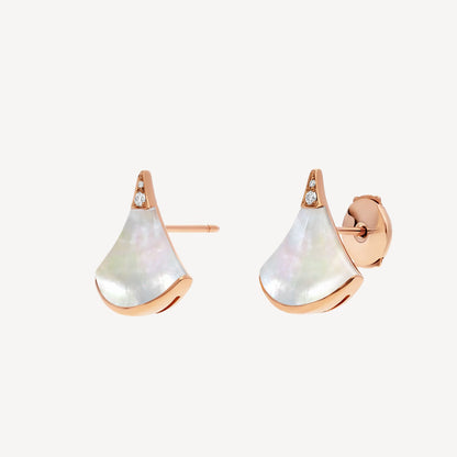 Divas'Dream Earring,18k Gold Plated,Mother of Pearl