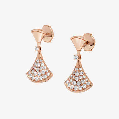 Clytia Love Divas'Dream Earring,925 Silver,18k Rose Gold Plated,Cubic Zircon Paved