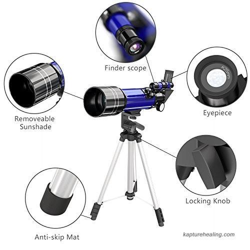 Télescope spatial Pro pour débutants équipé d'un grossissement 150X et d'une lentille Barlow 3X bleue