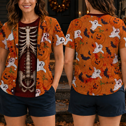 SpookWear – Premium Personalised Halloween Skeleton Tee