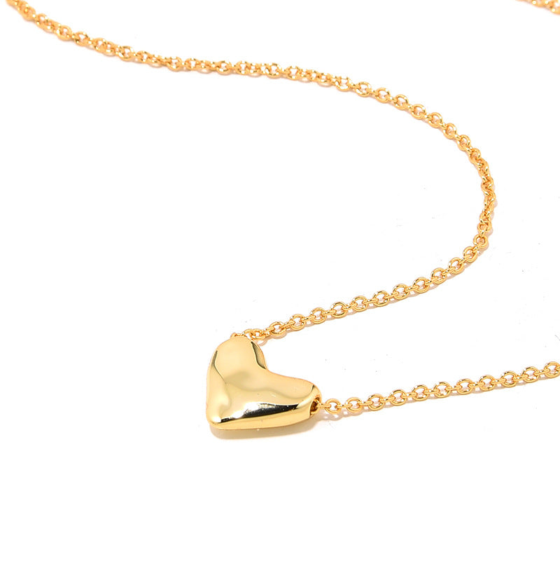 Clytia Love Heart Chain Necklace, 925 Silver, 18k Gold Plated