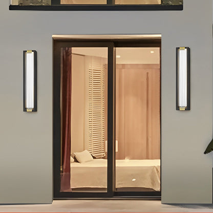 Lámpara de porche moderna rectangular impermeable con luz LED y aplique de pared