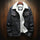 Herr Vinter Varm Denimjacka Kappa Fleece/Kowboj Jeansjacka