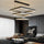Square Stepless Dimming LED Black Modern Chandelier with Remote Control