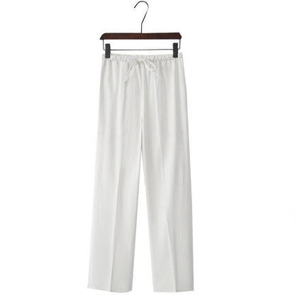 CANNES Linen Pants – Men’s Premium Pure Linen Lace-Up Casual Trousers