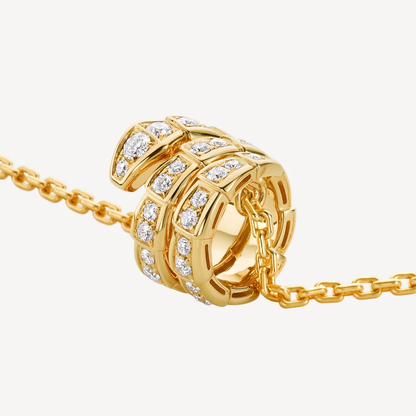 Clytia Love Serpenti Necklace,925 Silver,18k Yellow Gold Plated,Cubic Zircon Paved