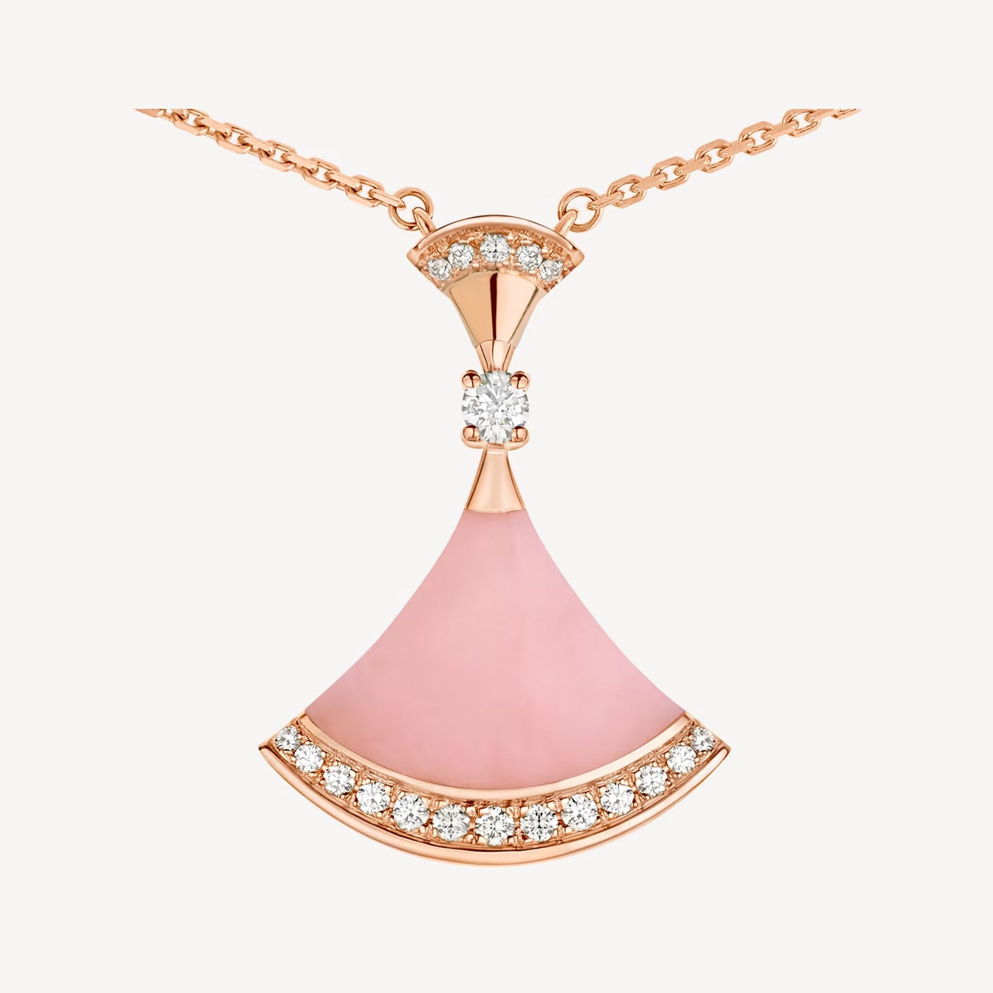 Clytia Love Divas'Dream Necklace,925 Silver,18k Gold Plated,Pink Agate