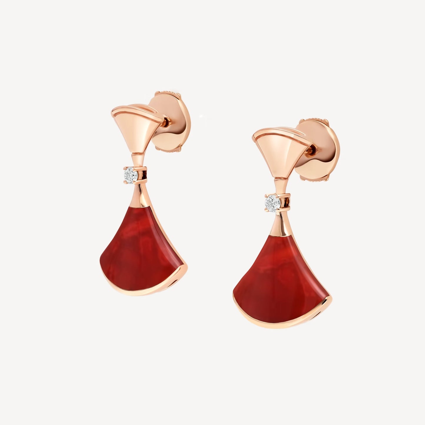 Clytia Love Divas'Dream Earring,925 Silver,18k Gold Plated,Red Agate