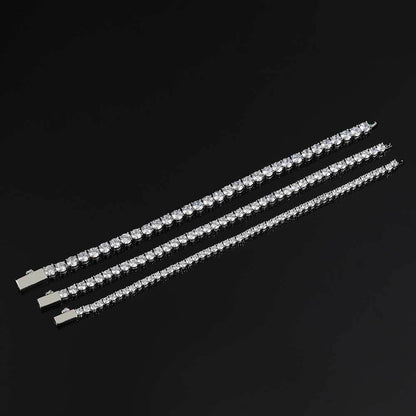 Round Cut Tennis Bracelet in  White Gold - 3mm