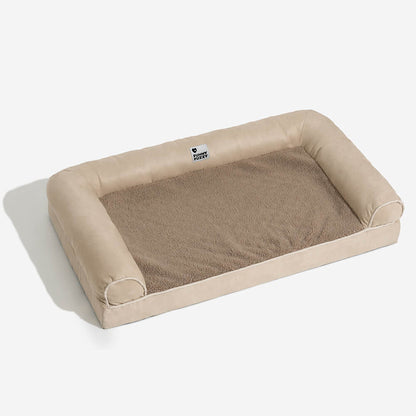 Full-Support Orthopedic Dog Bed with Faux Fleece & Suede