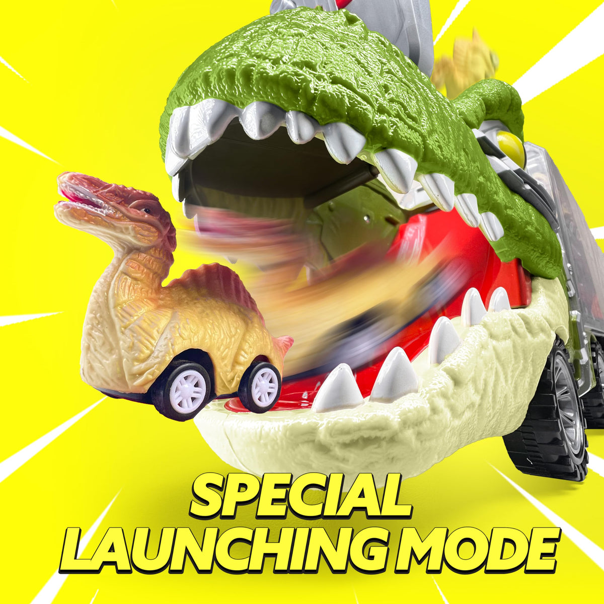 13 in 1 Dinosaur Transport Carrier Truck with Mini Car Set – Ventayo