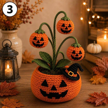 Crochet Halloween Pumpkin Flower Décor – Ventayo