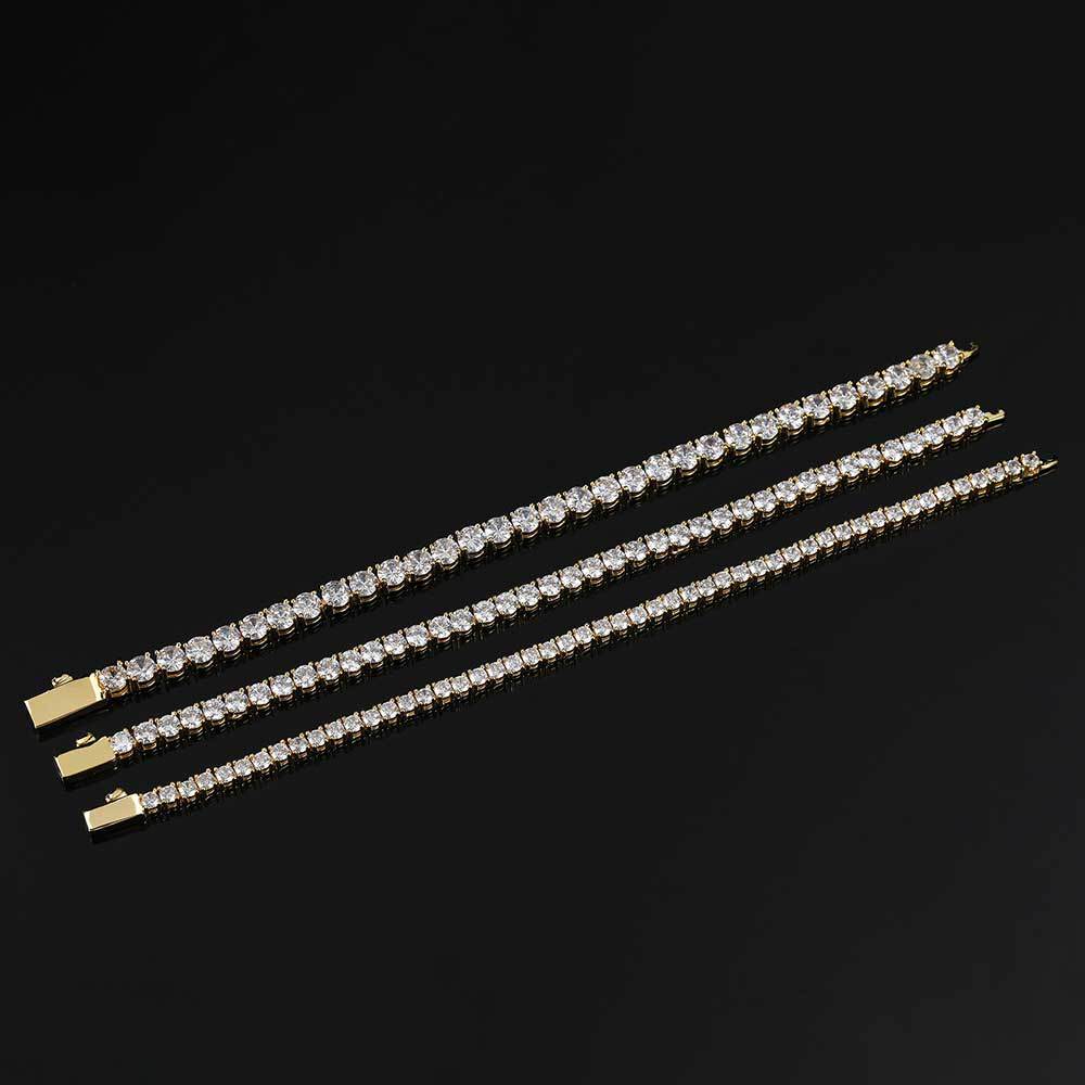 Round Cut Tennis Bracelet in Yellow Gold - 3mm