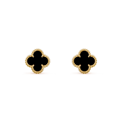 Love Clover Leaf Earstuds,925 Silver, 18k Yellow Gold Plated