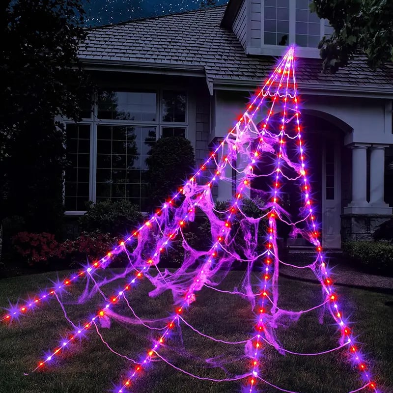 Giant Purple LED Spider Web Lights – Ventayo