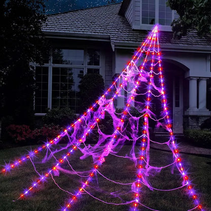 Giant Purple LED Spider Web Lights – Ventayo