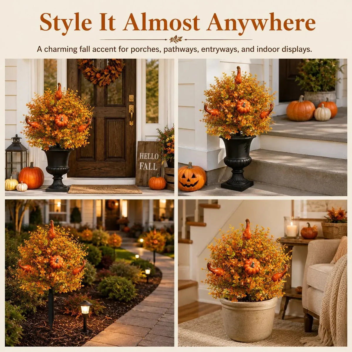 Full Foliage Autumn Pumpkin Garden Stakes – Ventayo