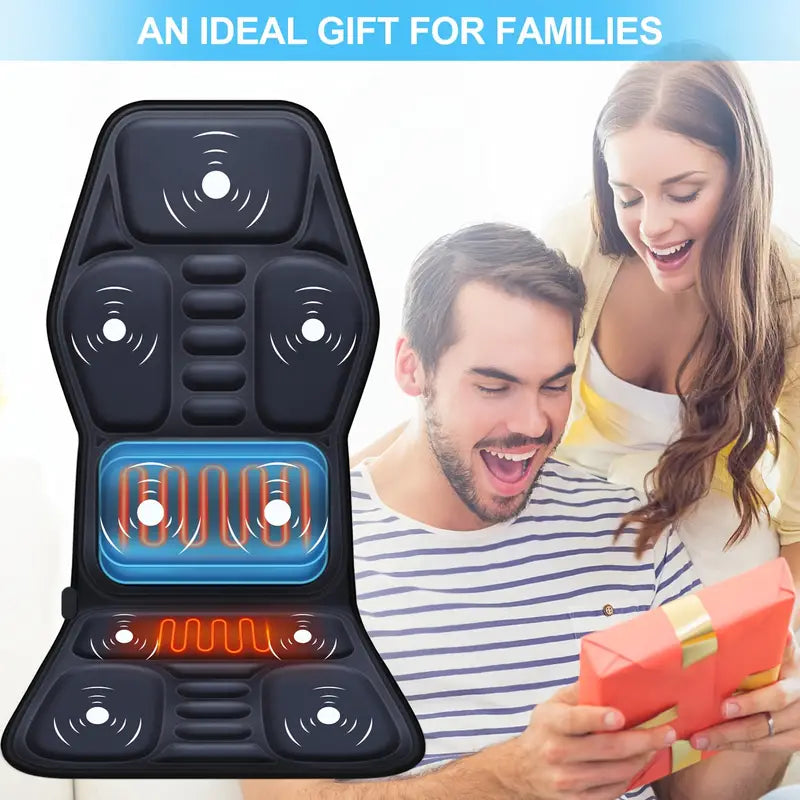 Full Back Massager with Heat – Shiatsu Chair Pad, Deep-Kneading, Adjustable Intensity