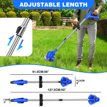 Battery Operated Cordless Grass Trimmer & Carbon Steel Weed Brush