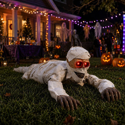 GravePulse – Glowing Red Eyes Crawling Horror Mummy