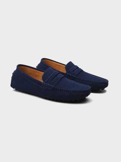 Suede Boat Loafers – Men’s Luxury Calf Suede Slip-On Loafers with Leather Insole