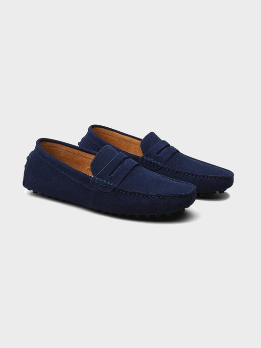 Suede Boat Loafers – Men’s Luxury Calf Suede Slip-On Loafers with Leather Insole