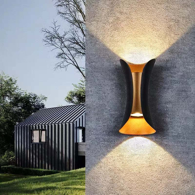 Lámpara de pared exterior moderna LED oro/blanco jardín/corredor