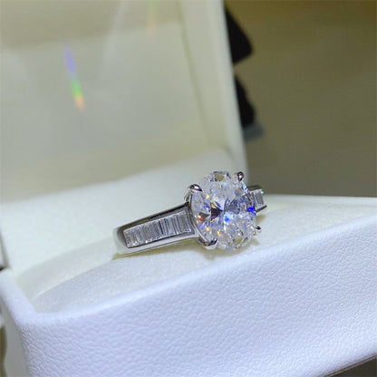 Radiant Shine 3 Carat Moissanite Silver Ring