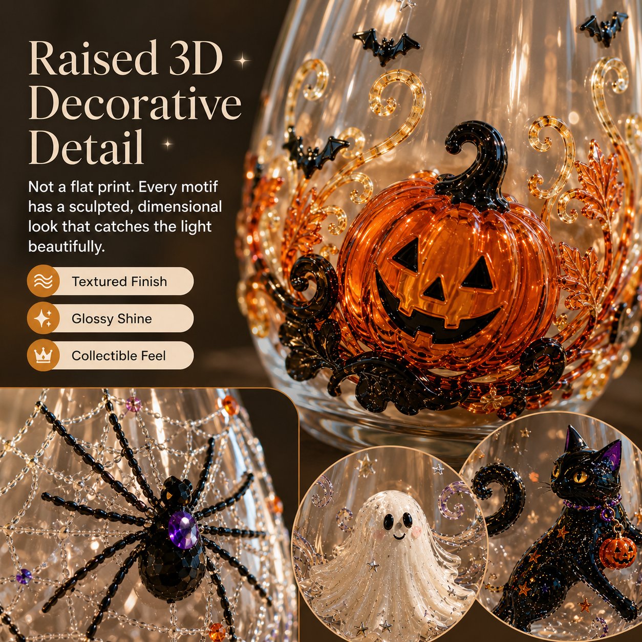 SpookySip – Artisan Halloween Drinking Glass