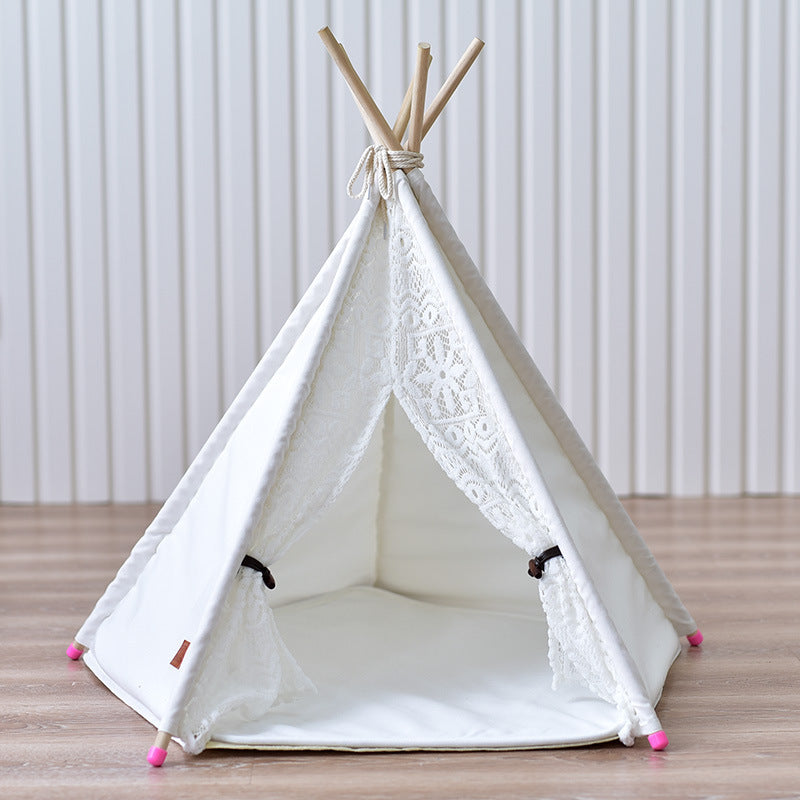 Designer hvit kjæledyr-teepee