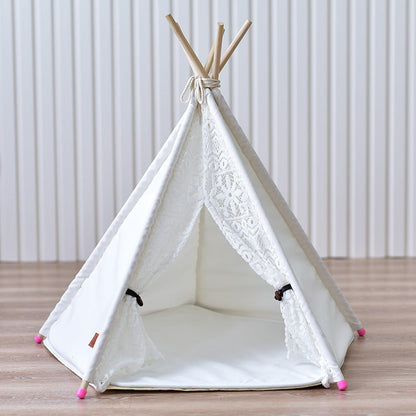 Designer hvit kjæledyr-teepee