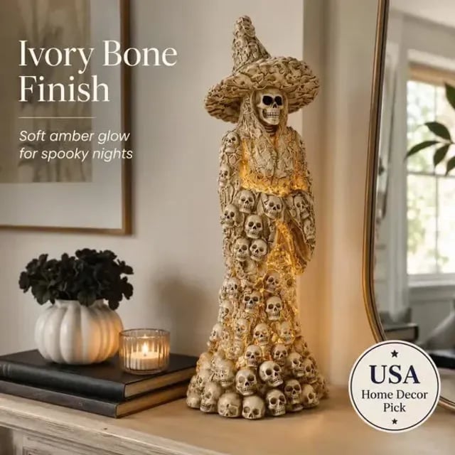 WitchGlow – Spooky Skeleton Witch Ornament