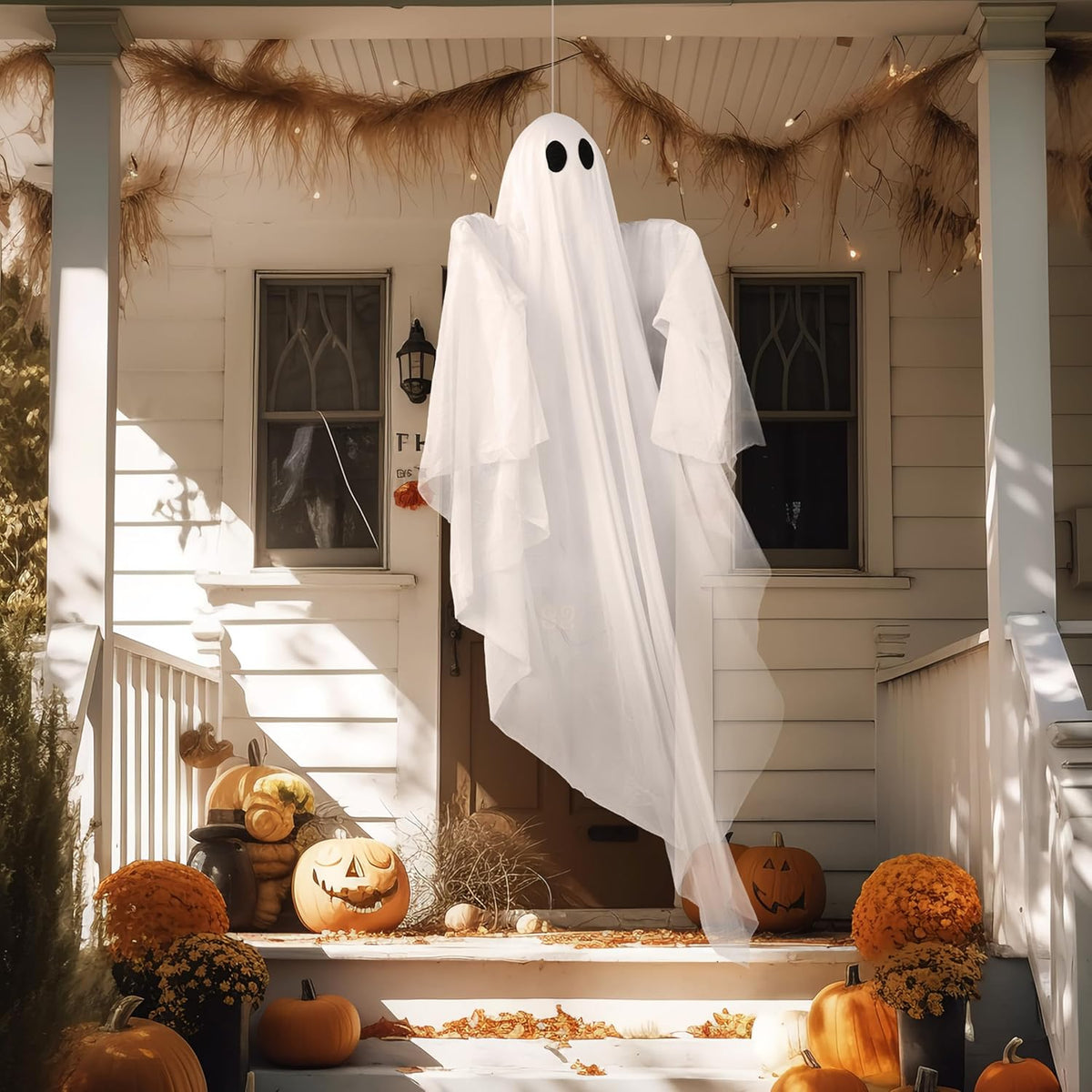 47” Halloween Hanging Light up Ghost with Spooky White LED Light – Ventayo
