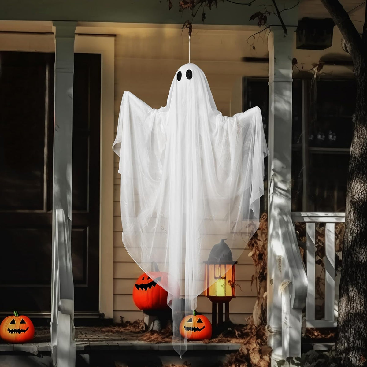 47” Halloween Hanging Light up Ghost with Spooky White LED Light – Ventayo