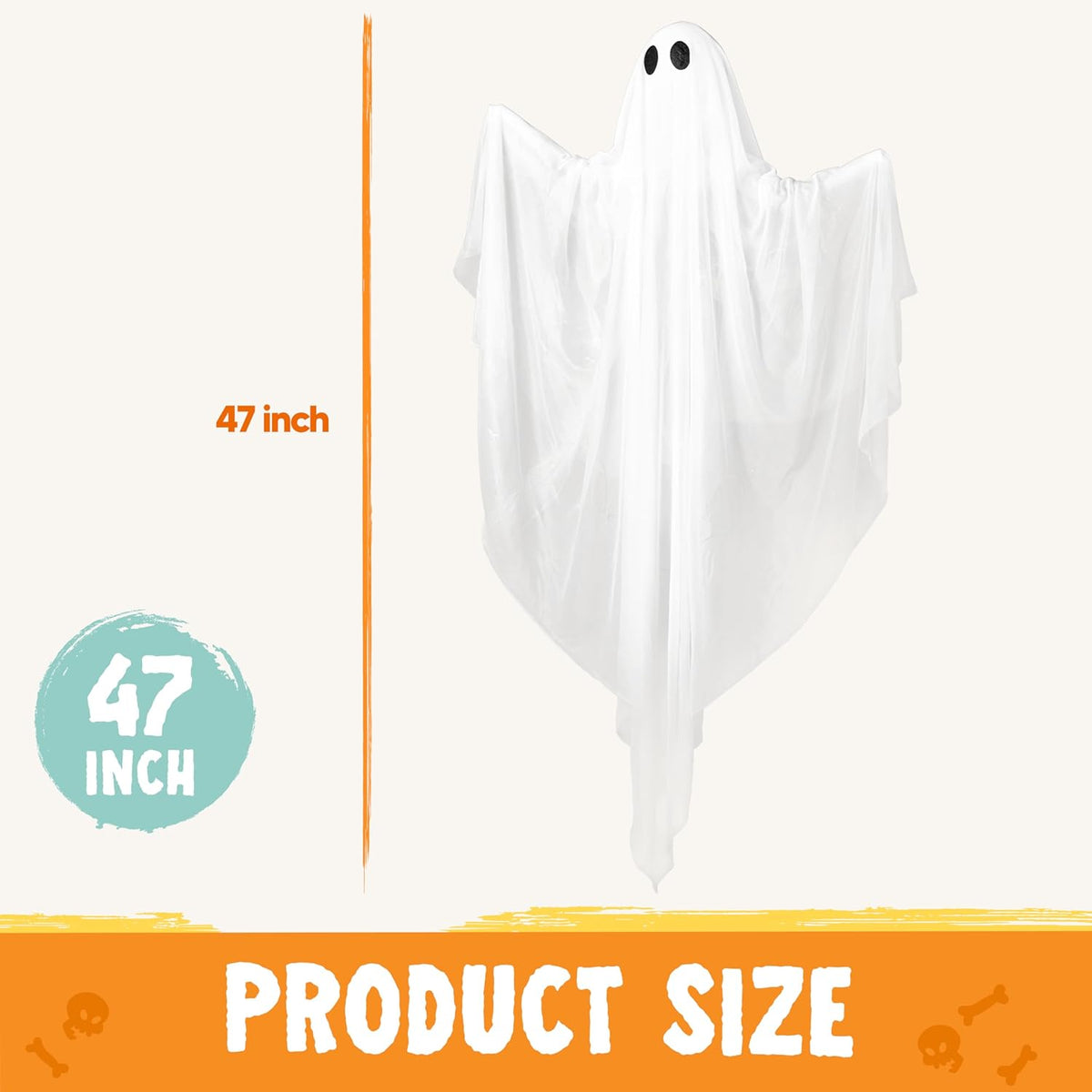 47” Halloween Hanging Light up Ghost with Spooky White LED Light – Ventayo