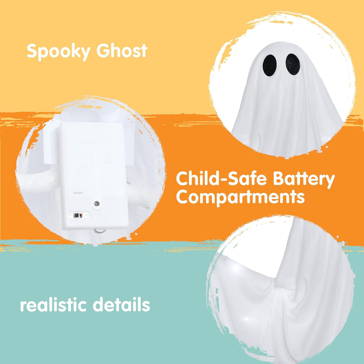 47” Halloween Hanging Light up Ghost with Spooky White LED Light – Ventayo