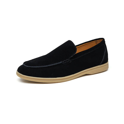 GEONWOO Old Money Suede Loafers – Men’s Premium Slip-On Suede Dress Shoes with Removable Insole