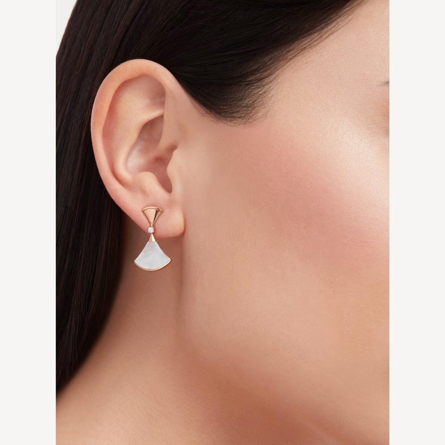 Clytia Love Divas'Dream Earring,925 Silver,18k Gold Plated,Mother of Pearl